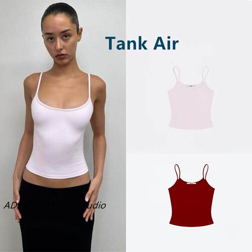 正品 TankAi 春夏款简约纯色高弹贴肤修身露背百搭吊带背心上衣