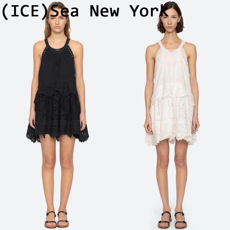 ice买手店正品Sea New York短裙镂空刺绣荷叶边坎肩吊带裙女图片
