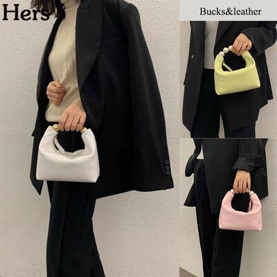 正品韩国Bucks leather手拿包24新款小羊皮珍珠小方包女