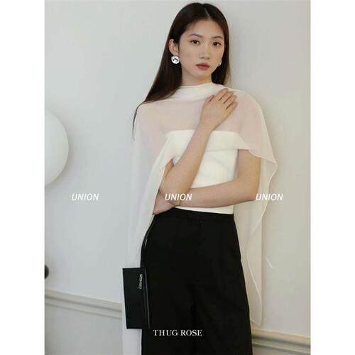 Ice Beauty 新品 THUG ROSE 25春夏 多种穿法真丝披肩抹胸上衣+裤