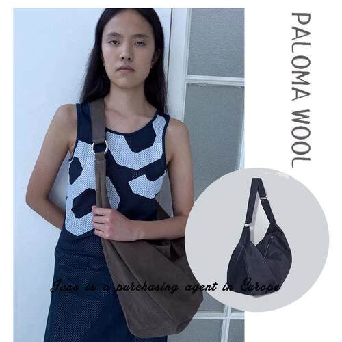 国现 PALOMA WOOL 24新款实用百搭柔软单肩斜跨羊皮水饺包手提包