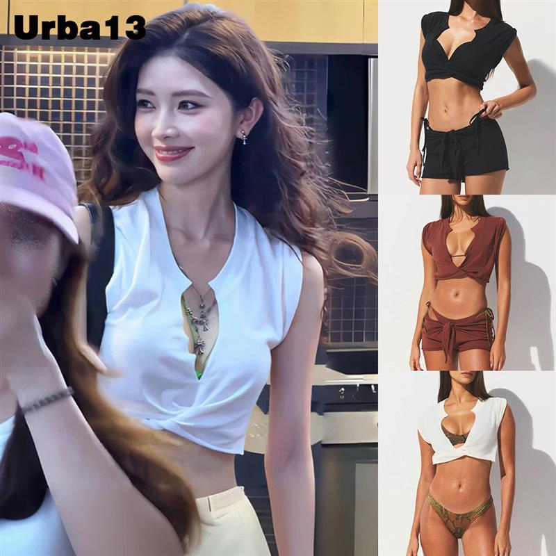 Urba13买手店现货正品SKIMS COTTON纽结无袖镂空背心上衣卷边短袖图片