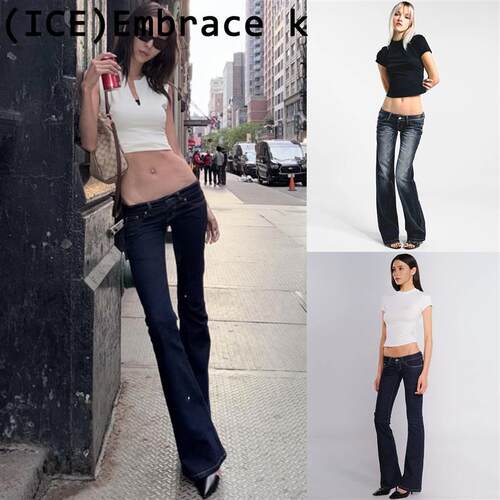 ice买手店正品Embrace k长裤26新款腻腻同款低腰水洗紧身牛仔裤女