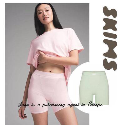 国现 美国 SKIMS 卡戴珊同款纯色莫尔代棉平角瑜珈裤紧身裤子