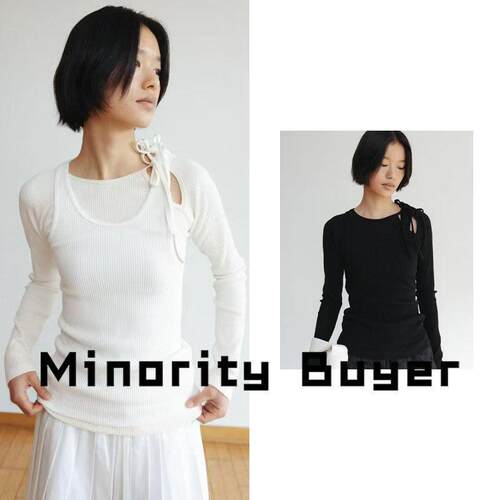 现货 买手店 MONOHA 25早春新款绑带打底衫两件套吊带上衣女
