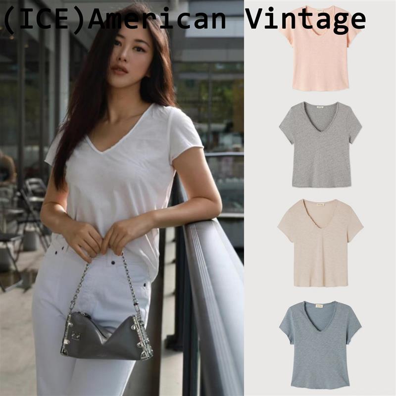 ice买手店现货正品American Vintage朱珠章若楠同款百搭纯棉T恤衣图片