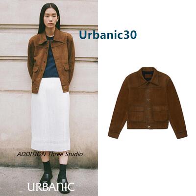 正品 Urbanic30 23秋冬新款韩版复古翻领麂皮休闲宽松夹克短外套
