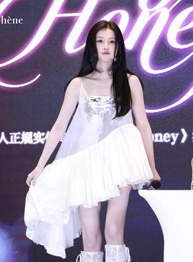 虞书欣同款 印花洋装吊带蓬蓬上衣女CHENSHOP集合店