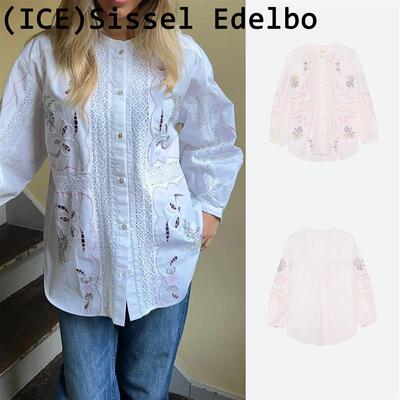 ice买手店现货丹麦Sissel Edelbo法式小清新蕾丝镂空刺绣衬衫上衣