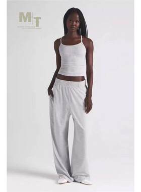 SKIMS COTTON JERSEY WIDE LEG PANT休闲棉直筒阔腿长裤子