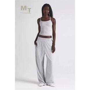 SKIMS COTTON JERSEY WIDE LEG PANT休闲棉直筒阔腿长裤子