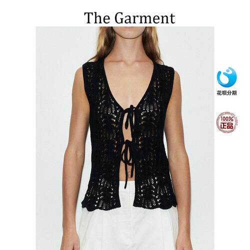 The Garment 宋妍霏同款黑色针织简约镂空无袖背心
