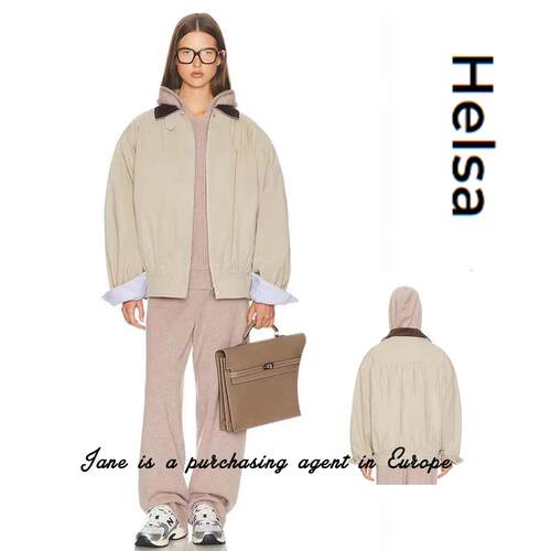 国现 瑞典直邮 Helsa  小众新款飞行员夹克老钱防风灯芯绒翻领外