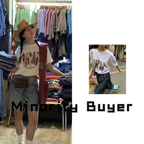 现货 买手店 modestmood 美式复古印花圆领短袖T恤宽松显瘦上衣