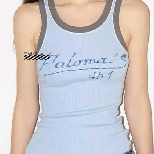 正品 Paloma Wool 24SS新款辣妹日常logo印花工字背心无袖上衣女