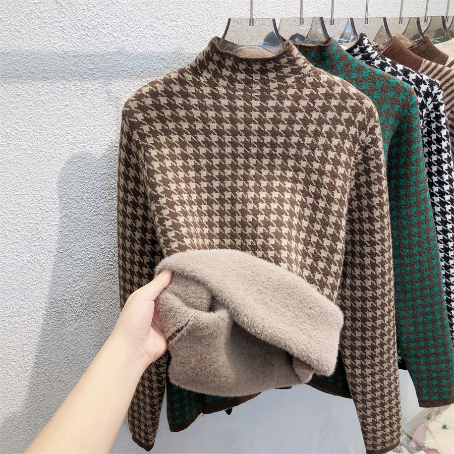 加绒加厚毛衣女秋冬季2025新款高领一体绒保暖内搭女士打底衫上衣,女装/女士精品,大码内搭,淘宝优惠券,粉丝福利购,淘宝优惠卷