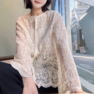 前后可穿 自留推荐 又仙又美 云中繁花 可水洗重工刺绣蕾丝上衣 款