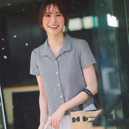黄金优美腰线~PBD家超人气 知识分子翻领 后松紧收腰短款百搭衬衫