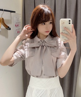 木耳边2way领结珍珠扣衬衫 上身美到开挂 sw1ngle 高阶精致通勤