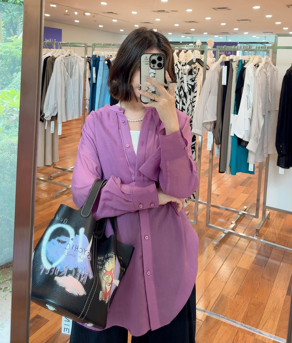 轻薄/防晒荷叶边莱赛尔衬衫