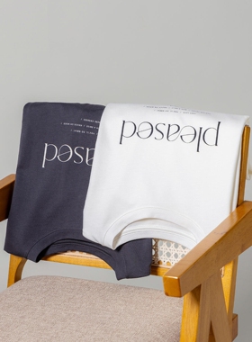 少量~千金线N家 时髦大廓形 字母LOGO简约R0W风纸片人荃棉中袖T恤