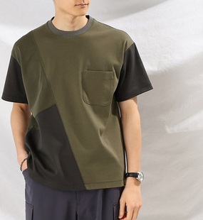 仅8件~儒雅/休闲/品质 高支丝光棉 休闲商务/男士圆领撞色短袖T恤