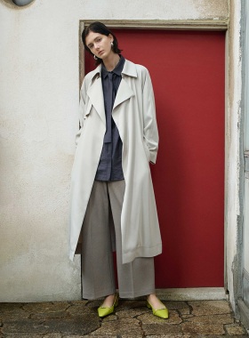 MO+明星款 优雅纸片人 客供進口品质功能料 抗皱优雅飘逸系腰风衣