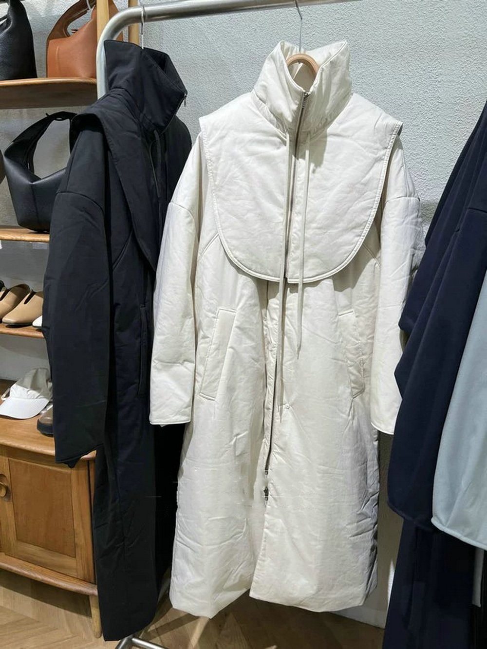 两件式保暖长款棉服外套