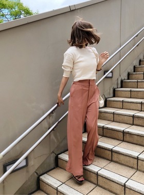 追单人气王！Ch1co 21春满满干练洒脱有气场！中缝高腰休闲直筒裤