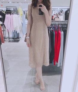 少量补货！扣扣家~代勾卖断货  敲精致软蕾丝复古高腰线 连衣裙