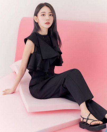 客供速干面料时尚荷叶边无袖