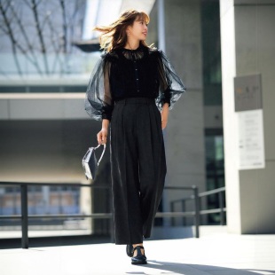 【舒适派~风行者】MO家 视觉拉腿！干爽抗皱高腰/显瘦/休闲阔腿裤