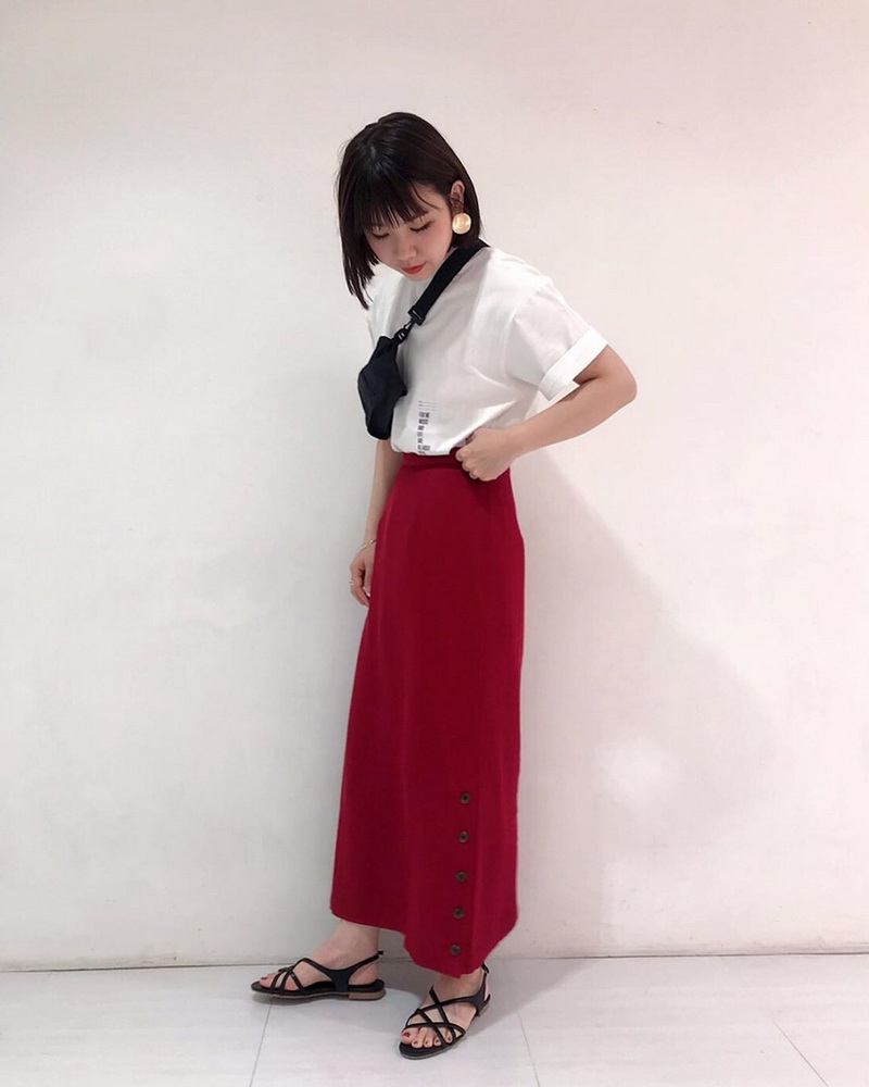 穿出女人味舒适亚麻下摆a字裙