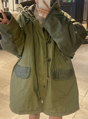 期待N3B终于上线！S家重磅碉堡 双材拼接 中长款夹棉连帽大衣棉服