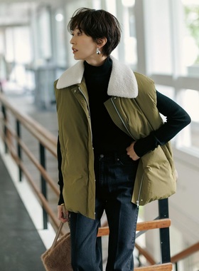 超轻小暖炉 MO家明星款 客供白鸭绒可拆卸毛毛2way领羽绒背心马甲