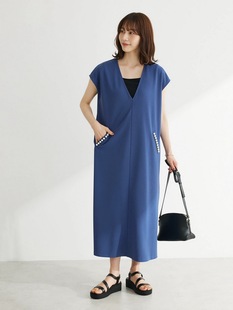 earth+搭配重头戏！日常高频率穿着 中长款珍珠口袋H型背心连衣裙