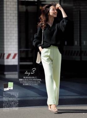 Be@ms家23ss 上班族衣橱常备单品！ 显瘦松紧高腰 百搭锥形休闲裤