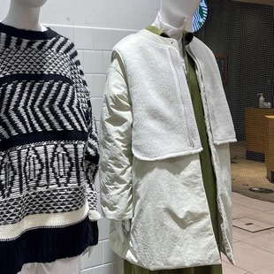 巨折 棉衣 K8F 防风保暖夹棉中长款 套装 羊羔毛背心马甲