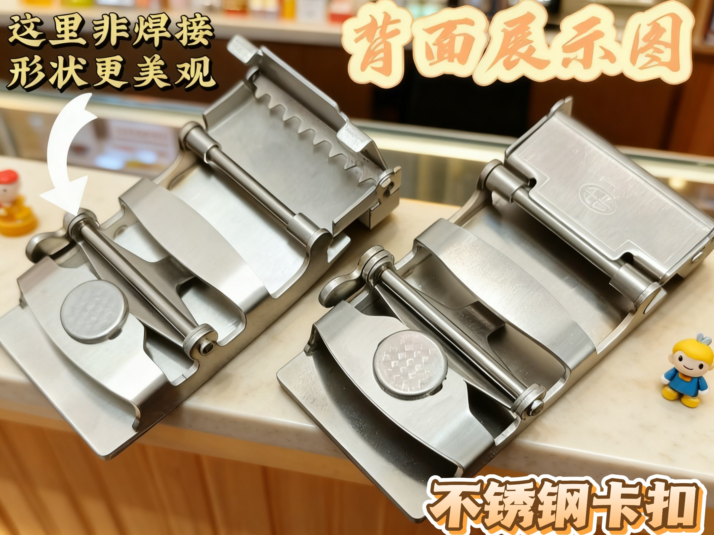 全不锈钢皮带扣头腰带扣自动扣腰带头皮带头3.5cm卡子男配件裤带