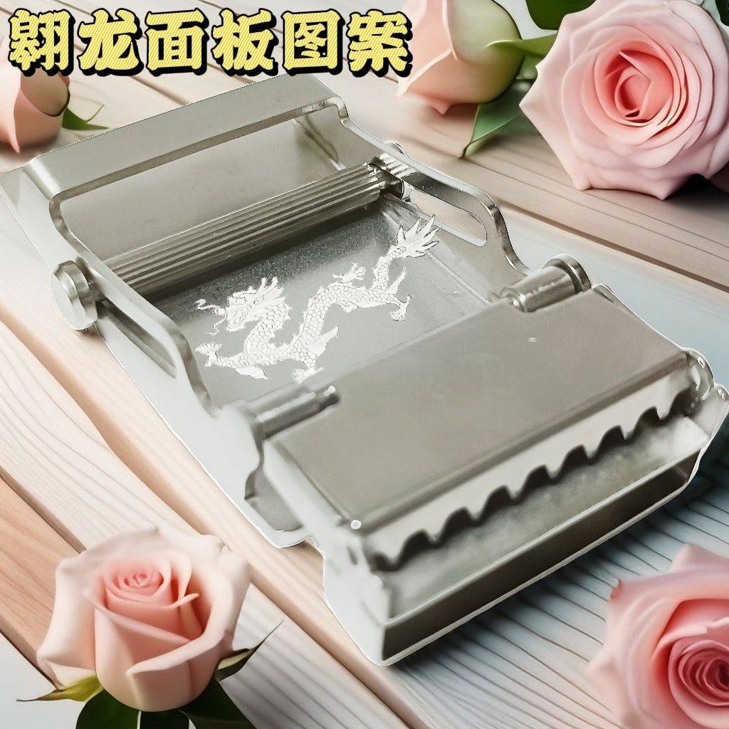 不锈钢滚轴卡扣纯钢老式无牙腰带扣男士皮带商务全钢滚珠裤带扣