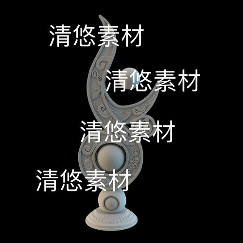 3dmax c4d fbx obj格式古风仙侠玄幻花纹天眼文件 非实物B885