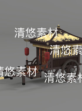 c4d fbx obj格式古代交通工具马车木车模型文件 非实物E169