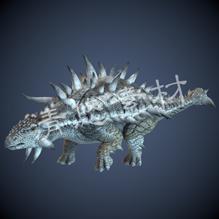 fbx背刺恐龙模型怪物骨骼绑定带动画四足动物996 甲龙尾锤龙c4d