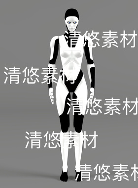 c4d fbx obj格式智能科幻ai女性机器人3D模型文件 非实物D799