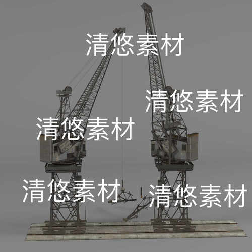 起重机塔吊机c4d fbx obj格式工业设备模型文件 非实物E164