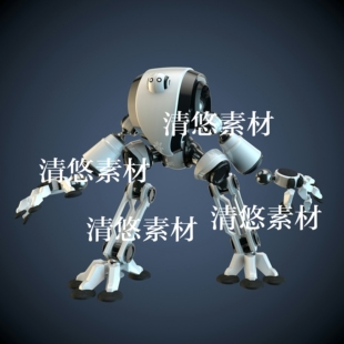 c4d格式 非实物A543 模型文件科幻机甲机器人骨骼绑定带控制器