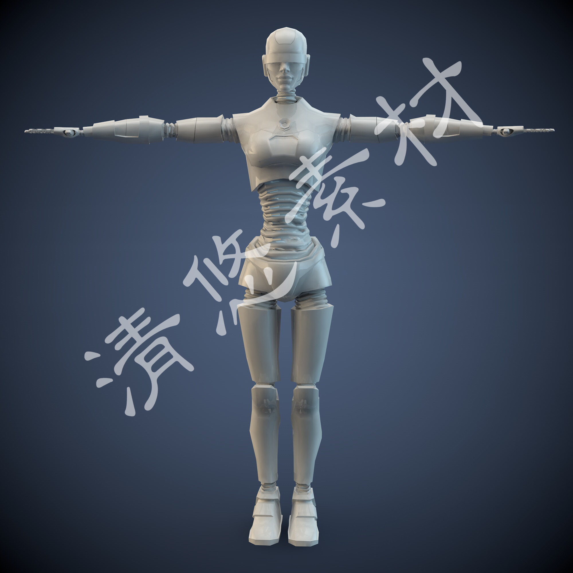 女性角色机器人3d模型文件3dmax c4d fbx obj 3ds格式 非实物580