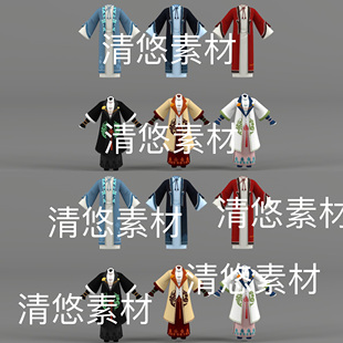 c4d obj格式 古代古风长袍男服饰衣服模型文件 非实物D29 fbx