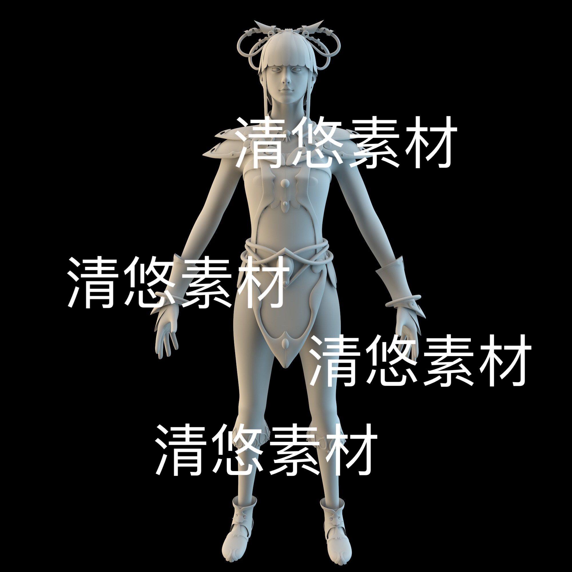 c4d fbx obj格式古风角色形象青年男孩哪吒人物文件 非实物D847
