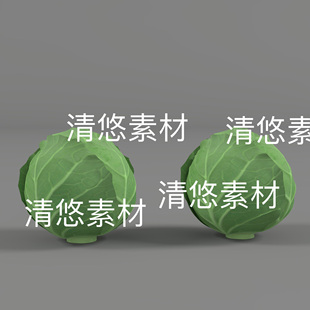 obj格式 3dmax c4d fbx 非实物D765 蔬菜包菜青菜卷心菜模型文件
